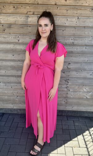 Anna Split Dress - Summer Pink
