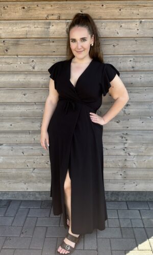 Anna Split Dress - Zwart
