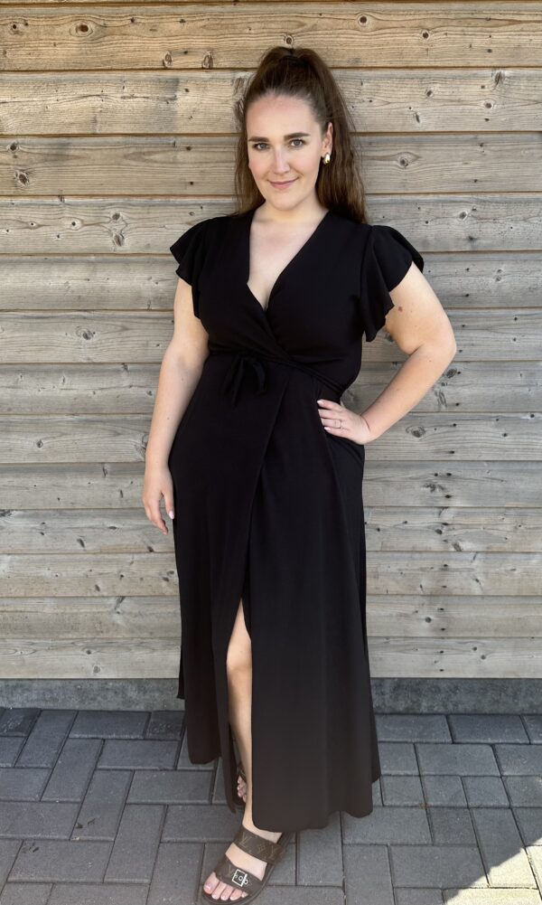 Anna Split Dress - Zwart