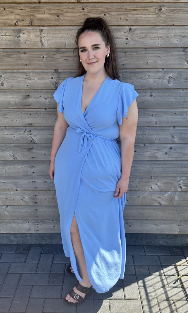Anna Split Dress - Baby blauw