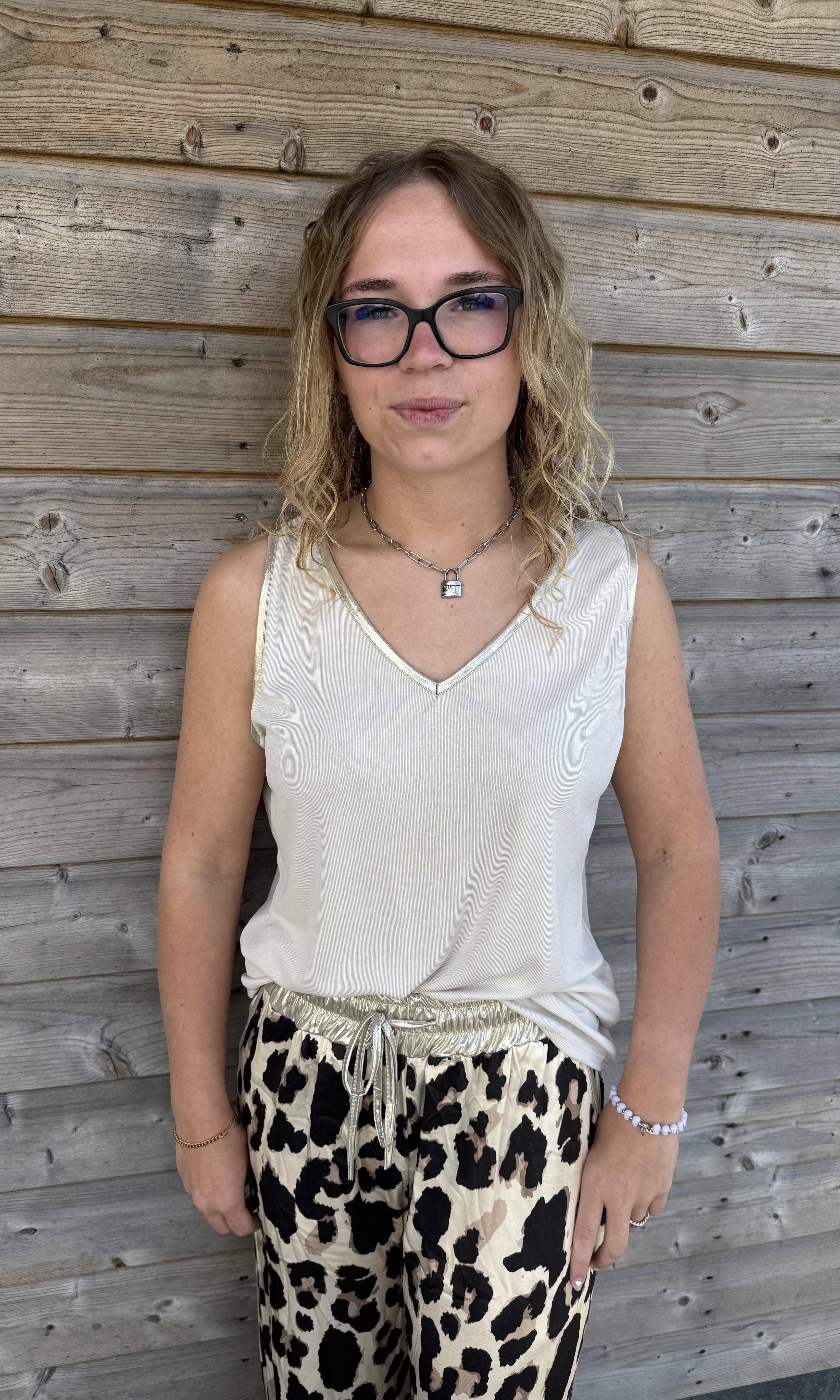 Touch of gold top - Beige